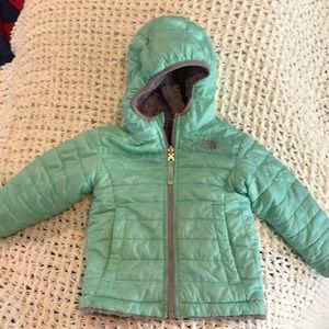 Girls 2T North Face reversible winter coat.